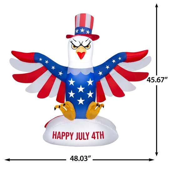 4ft. Airblown® Inflatable Patriotic American Eagle Independence Day Light Décor